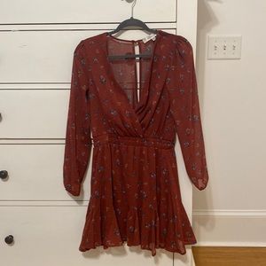 Medium sized deep red shift dress